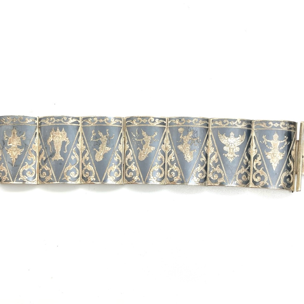 Sterling Wide Niello Siam Sterling Bracelet
